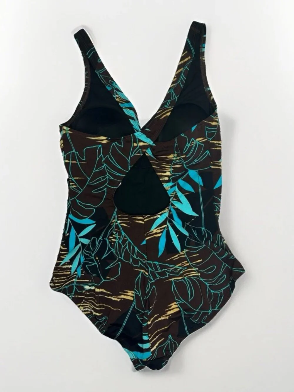 NWT Speedo Ultraback One Piece Swimsuit Sz 14 Tropical Botanical Conservative